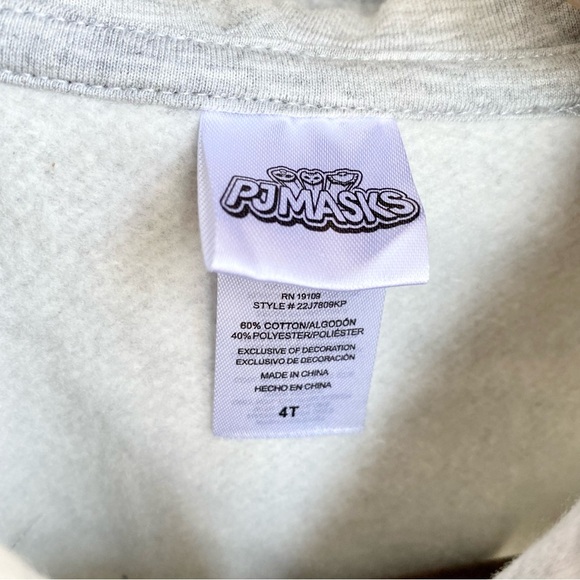 PJMasks Grey Character Zipper Hoodie Size 4t NWT - Picture 5 of 6